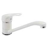 Baterie bucatarie monocomanda alba Ecostone, pipa mobila 226 mm, cartus ceramic