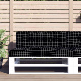 Perna de paleti, negru carouri, 120x40x12 cm, textil GartenMobel Dekor, vidaXL