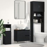 vidaXL Dulap chiuvetă de baie, stejar negru 58x33x60 cm lemn prelucrat