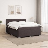 Cumpara ieftin Pat box spring cu saltea si LED Maro inchis 180 x 200 cm