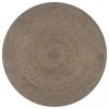 VidaXL Covor manual, gri, 90 cm, iută, rotund 133662