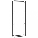 Suport pentru lemne de foc, negru mat, 80x28x222 cm, otel