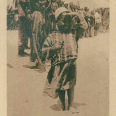 WW1 MILITARi AFRICAN SOLDIERS IN BEGASI VINTAGE REAL OLD POSTCARD