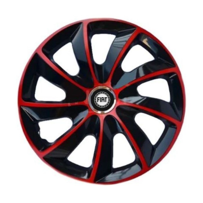 Set 4 Capace Roti 17 inchi, Stig Rosu-Negru, Compatibil cu Fiat