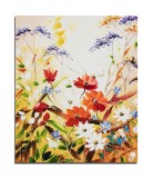 Cumpara ieftin Tablou pictat manual, Maci in camp, 60x50cm ulei pe panza efect 3D, gata de agatat pe perete