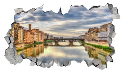 Sticker decorativ, gaura in perete 3D, Pod, 85 cm, 170STK-1 foto