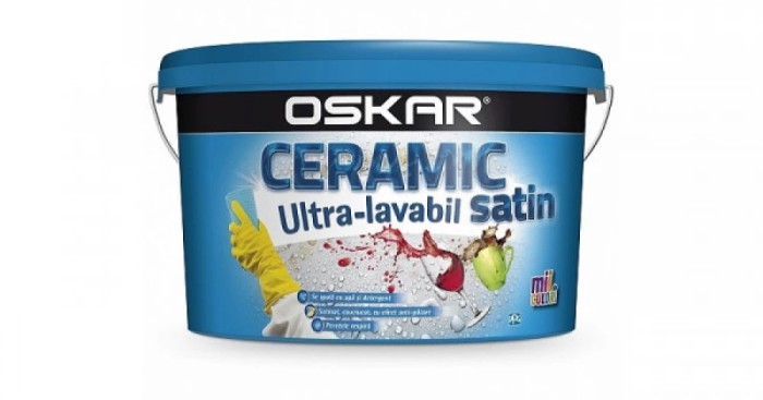 Vopsea Ultralavabila Oskar ceramic satinat, alba, 8.5 L