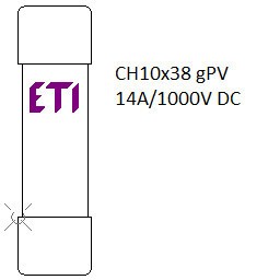 Siguranța fuzibila cilindrice CH10x38 gPV 14A/1000V DC eti foto