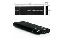 Adaptor SSD M.2 NVME, USB 3.0 3.1, Metalic, Surub SSD inclus, Negru