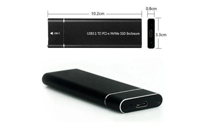 Adaptor SSD M.2 NVME, USB 3.0 3.1, Metalic, Surub SSD inclus, Negru