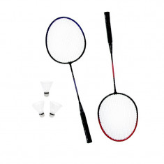 Set Rachete si Fluturasi de Badminton, 65 cm, Negru, ATU-081010