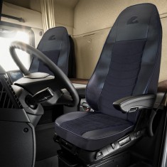 Set huse scaun truck pentru Scania R Serie 2006-2020 eco leather + velvet black umbrella