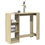 vidaXL Masă bar cu raft stejar Sonoma, 124x46x103,5 cm, lemn prelucrat 854393