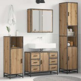 vidaXL Set de mobilier pentru baie cu sertar 4 pcs Stejar Artizanal 3402315