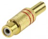 Mufa RCA Mama Valueline, Protectie Aurita, Inel Rosu, Conector Audio, Metalica, Placata Aur