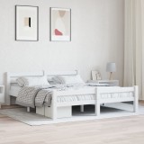 Cumpara ieftin Cadru de pat, alb, 160x200 cm, lemn de pin masiv