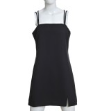 Rochie neagra cu bretele