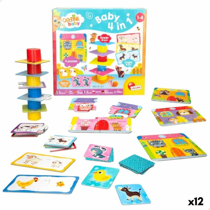 Puzzle Lisciani Giochi Carotina Baby 16 x 1 x 16,5 cm Fermă 4-ia-1 (12 Unități)