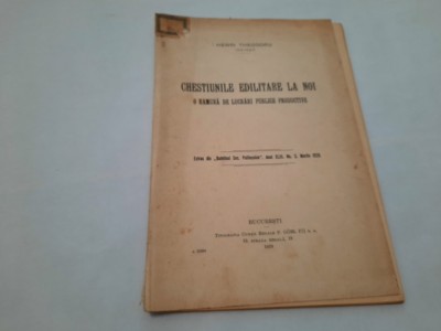CHESTIUNILE EDILITARE LA NOI HENRI THEODORU 1929 RF9/2 foto
