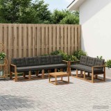 Cumpara ieftin Set de canapele de exterior 8 buc. 7-Locuri Natural si Negru