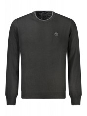 Pulover barbati, cu mini logo brodat, Regular fit, negru, L
