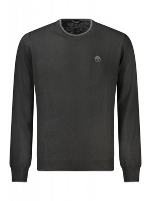 Pulover barbati, cu mini logo brodat, Regular fit, negru, L foto