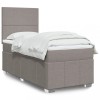 VidaXL Pat box spring cu saltea, gri taupe, 90x200 cm, textil 3291548
