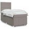 vidaXL Pat box spring cu saltea, gri taupe, 90x200 cm, textil 3291548