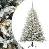 vidaXL Brad de Crăciun artificial iluminat cu set de bile Verde 150 cm 3395386
