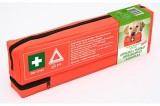 Kit siguranta auto 450x140x50 mm contine: Trusa sanitara , Triunghi reflectorizant si Vesta reflectorizanta verde