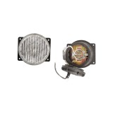 Proiector ceata Daewoo Lublin model INTRALL 2005-; fata, stanga = dreapta, rotund, ECE, 12V, bec H3 inclus, geam alb, carcasa neagra, adancime 96 mm