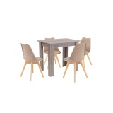 Cumpara ieftin Set de masă Amina 4+1 bej-stejar York