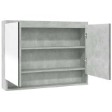 Cumpara ieftin Dulap de baie cu oglinda, gri beton, 80x15x60 cm, MDF