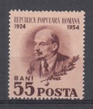 ROMANIA 1954 LP 359-30 DE ANI DE LA MOARTEA LUI V.I.LENIN MNH, Nestampilat