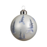 Cumpara ieftin Set 3 globuri - Trees with Glitter - White Winter | Kaemingk