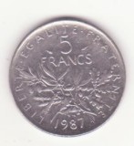 Franța 5 franci 1987