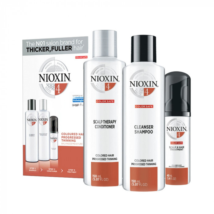 Kit impotriva caderii parului, Nioxin, System 4, Sampon 150 ml + Balsam 150 ml + Tratament 40 ml