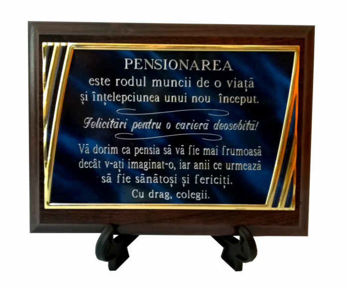 Cadou pentru Pensioanare - placheta lemn