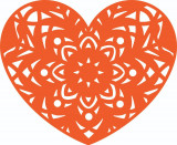 Cumpara ieftin Sticker decorativ, Inima Mandala, Portocaliu, 72 cm, 7223ST-1, Oem