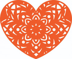 Sticker decorativ, Inima Mandala, Portocaliu, 72 cm, 7223ST-1 foto