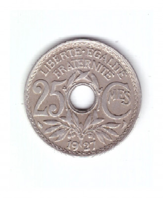 Moneda Franta 25 centimes 1927, stare foarte buna, curata foto