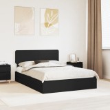 vidaXL Pat cu storage cu headboard Negru 140 x 190 cm Lemn compozit 3412277