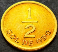 Moneda exotica 1/2 SOL DE ORO - PERU, anul 1976 * Cod 2079 A