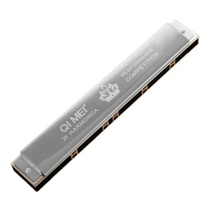 Muzicuta profesionala metalica in cutie Harmonica cu 28 note,QI MEI