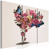 Cumpara ieftin Tablou - Butterflies, flowers and carnival 90x60 cm