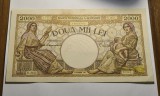 Bancnota 2000 Lei 1944 Octombrie, Filigran Traian, AUNC/UNC