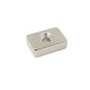 Magnet neodim 30x20x10 mm, gaura de 5 mm cu sanfren, dreptunghi, N35