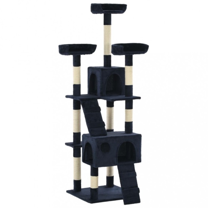 vidaXL Ansamblu pentru pisici cu st&acirc;lpi funie sisal, 170 cm, albastru