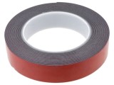 Bandă dublu adezivă acrilică neagră 25mm x 5m AFTC 6411