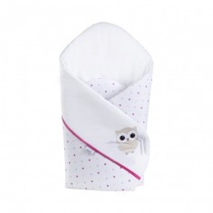 Klups patura de infasat bebelusi (wrap) Night birds pink H237 foto